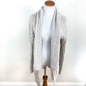 Aritzia Talula Greenpoint Knit‎ Beige Open Cardigan Sweater Women’s Sz Large